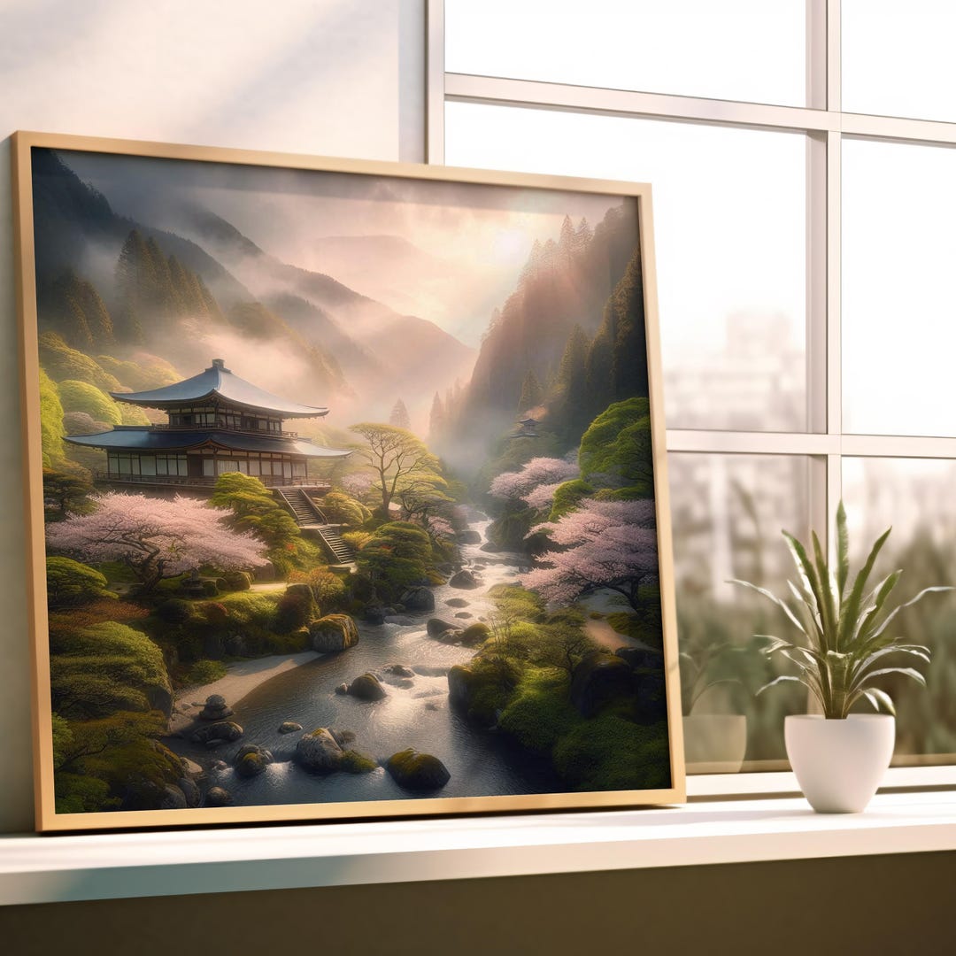 Zen Mountain Monastery – Japanese Zen Landscape Art | Spring Temple ...