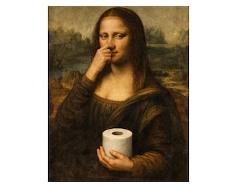 Funny Mona Lisa Toilet Paper Print: Humorous Bathroom Renaissance Art (Digital Download)