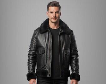 Vintage 80s Leather Bomber Jacket, Faux Fur Collar, Size M - Etsy Vintage 80s Leather Bomber Jacket, Faux Fur Collar, Size M - Etsy