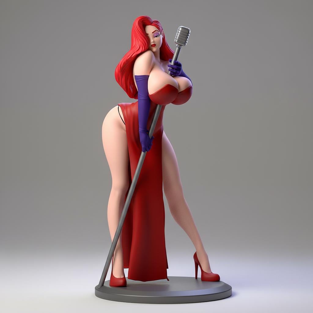 Jessica Rabbit Sculpted Jessica Rabbit 3D Painted Figure | Who Framed Roger Rabbit Collectible ...