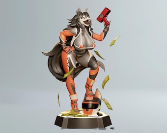 Mal0 Racing Figure | Handmade SCP-1471 Wolf Statue | 3D Printed Collectible