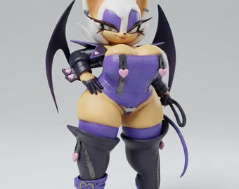 Rouge die Fledermaus Figur | 3D handbemalte Resin Statue |  Fan Art Geschenk