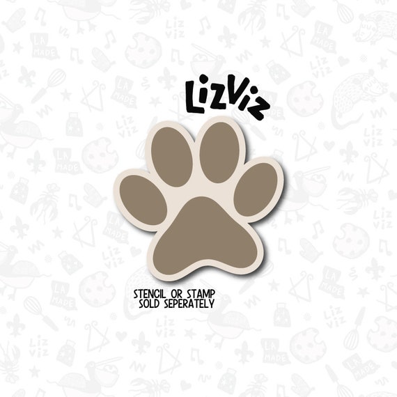 Large Paw Print Cookie Cutter - Dog, Cat, Wolf, Coyote Design, Plastic, Made In USA 10 thumbnail image