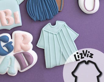 Graduation Gown Cookie Cutter. 2022 Design.