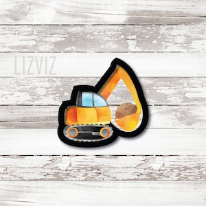 Excavator Cookie Cutter. Construction Cookie Cutter.
