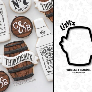 Whiskey Barrel with Banner Cookie Cutter. Wine Barrel.
