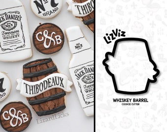 Whiskey Barrel with Banner Cookie Cutter. Wine Barrel.