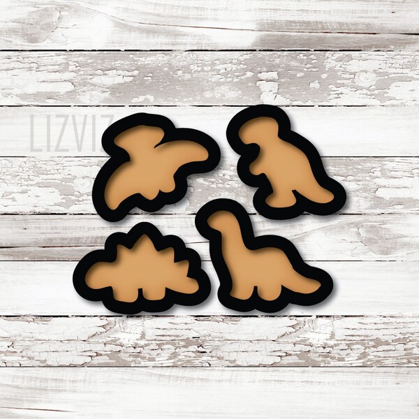 Dino Chicken Nugget Cookie Cutter. Dinosaur Cookie Cutter.