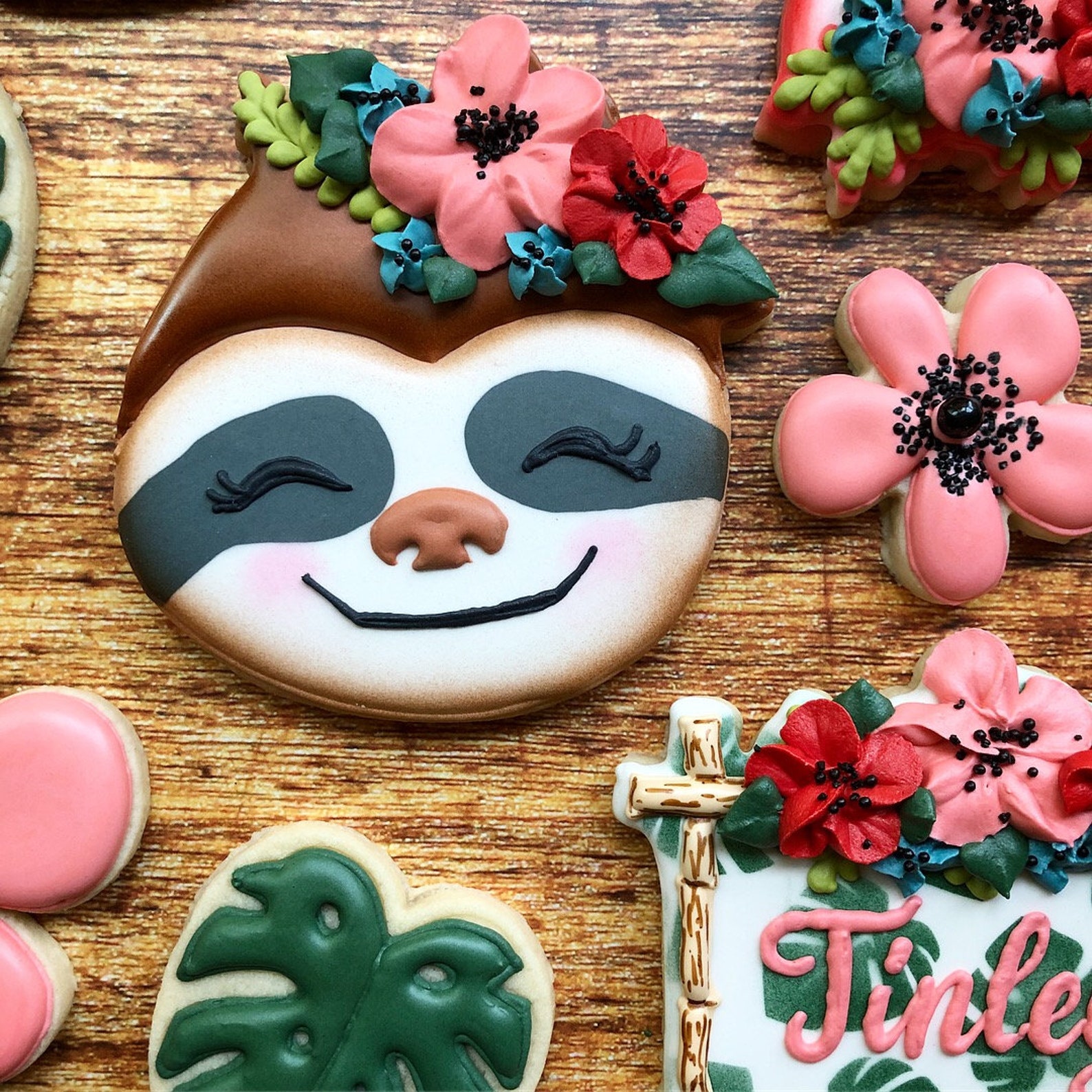 Floral Sloth Cookie Cutter. Sloth Face Cookie Cutter Etsy