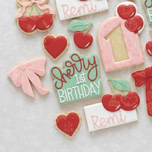 cherry first birthday cookie cutter