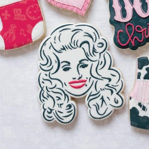 dolly face cookie cutter with stencil and stamp options