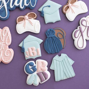 Juego de cortadores de galletas de graduación. Mini cortadores de galletas de 5 cm. 5 piezas.