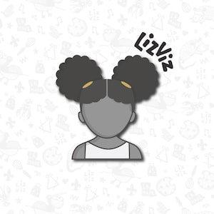 black female pigtails cookie cutter