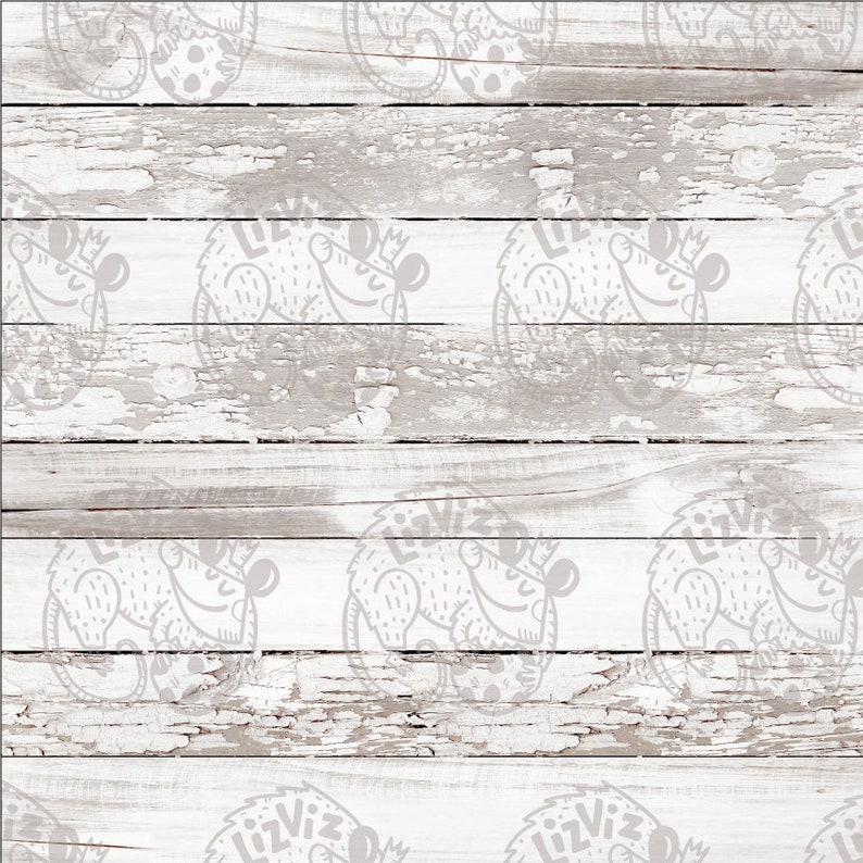 May include: Whitewashed wood background with a repeating pattern of a cartoon mouse wearing a crown and holding a balloon. The mouse is in a light gray color.