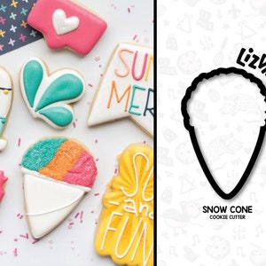 Snow Cone Cookie Cutter. Summer Cookie Cutter.