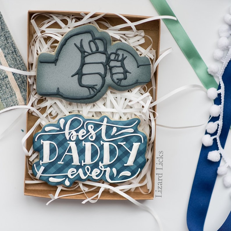 Father's Day Cookie Cutter. Father and Older Son Fist Etsy