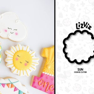 Sun Cookie Cutter. Summer Cookie Cutter. Scallop Circle.