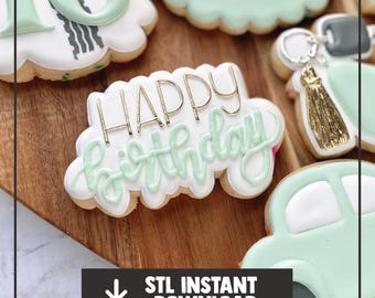 Happy Birthday koekjesvorm STL - direct downloaden