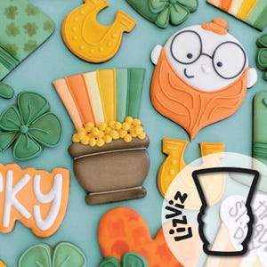 pot of gold with rainbow Cookie Cutter St. Patrick&#39;s Day Cookie Cutter 2023 design