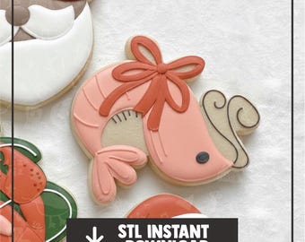 Garnelen Ausstechform Cajun Weihnachten STL sofort download