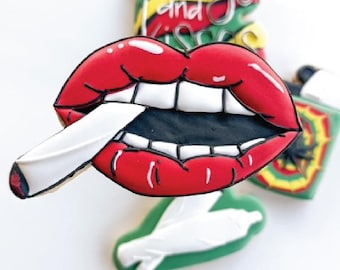 lips with cigarette cookie cutter