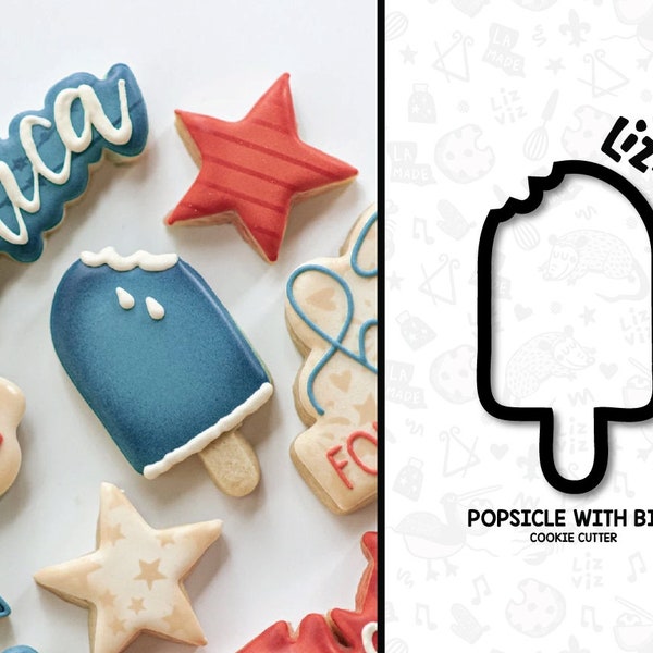 Popsicle with Bite Cookie Cutter. Summer Cookie Cutter.