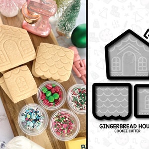 Gingerbread House Cookie Cutter Set: 3-Piece with Stamp