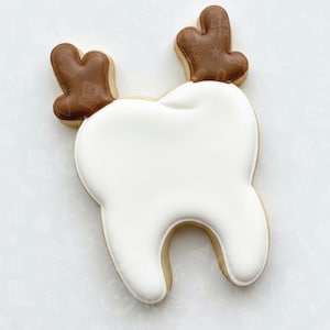 tooth cookie cutter with reindeer antlers