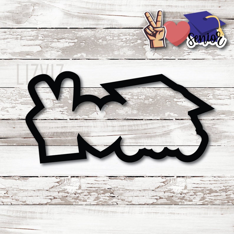 Abschlussfeier Cap Cookie Cutter: Peace Love Grad Bild 2