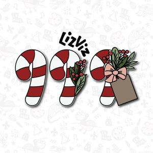 Long Candy Cane Cookie Cutter: Christmas 2022 Design