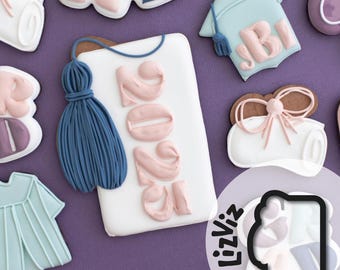 Tassel Plaque Cookie Cutter: Graduation Cap Design