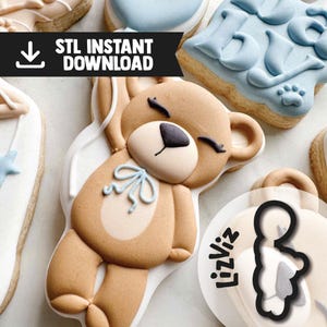 bear with balloon cookie cutter STL instant download