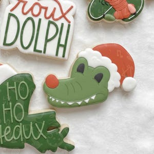 cortador de galletas cajún navideño de caimán imagen 1
