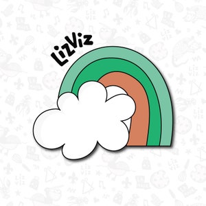 rainbow with cloud cookie cutter with PNG available 2024 design