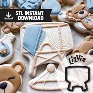 baby crib cookie cutter bassinet STL instant download