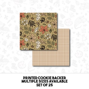 leafy fall thanksgiving PRINTED reversible box backer. physical item will be shipped- set of 25