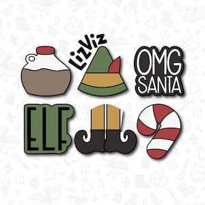 Elf Mini Cookie Cutters: 6-Piece Stamped Set, 2-inch