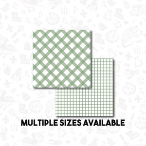 green gingham PRINTED reversible box backer. physical item will be shipped- set of 25