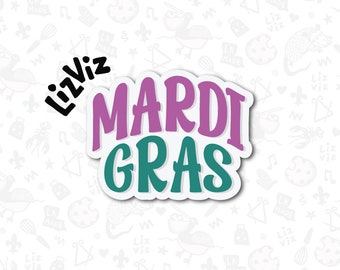 mardi gras cookie cutter with stencil or embosser option PNG download available