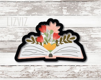 Floral Open Book Cookie Cutter - Teacher Appreciation, Graduation