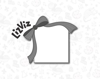 square bow plaque cookie cutter