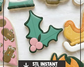 Holly Cookie Cutter STL sofortiger Download