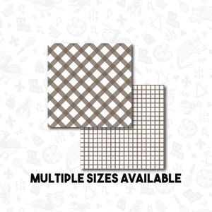 brown gingham PRINTED reversible box backer. physical item will be shipped- set of 25