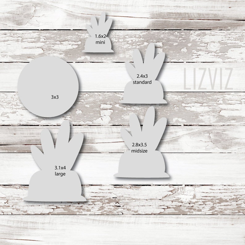 May include: Four different sizes of a succulent plant cookie cutter. The sizes are 1.6x2 inches mini, 2.4x3 inches standard, 2.8x3.5 inches midsize, and 3.1x4 inches large. The cookie cutters are on a white wooden background.