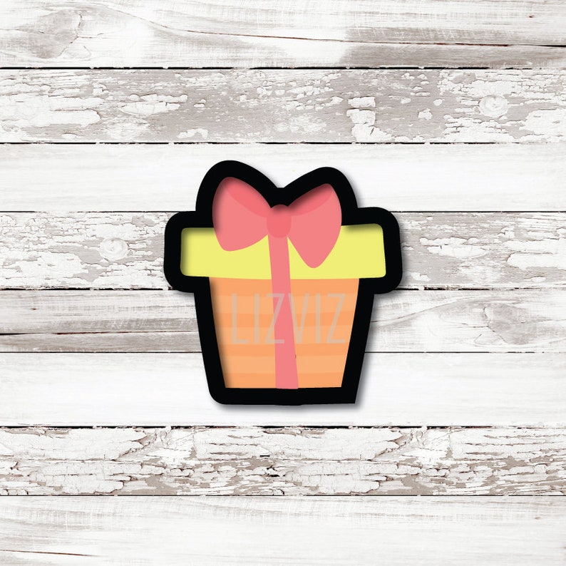 Birthday Present Cookie Cutter. Gift With Bow Cookie Cutter. Etsy