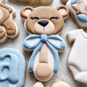 baby rattle cookie cutter with bow