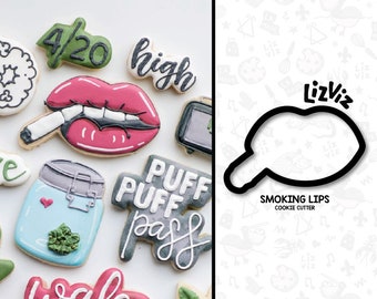 lips with cigarette cookie cutter