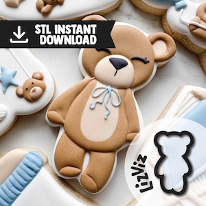bear stuffy cookie cutter we can bearly wait STL instant download