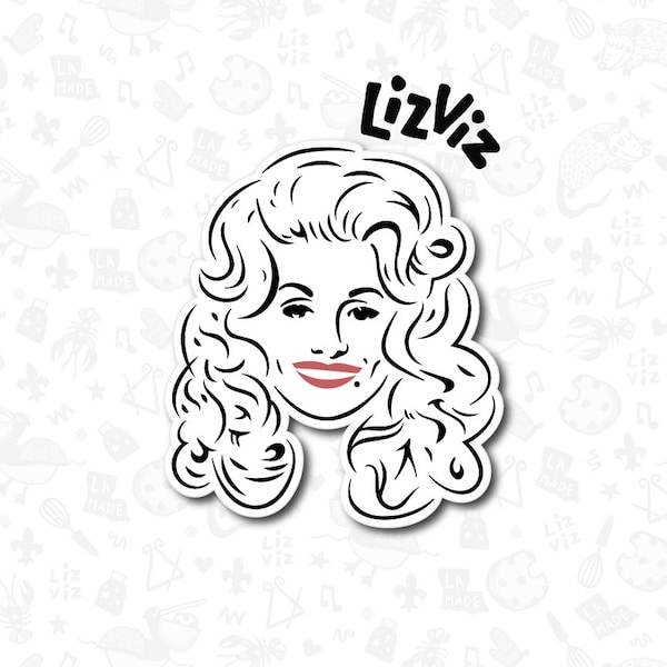 dolly parton cookie cutter with stencil and stamp options