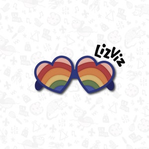 Heart Sunglasses Cookie Cutter. 2022 Design.